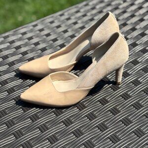 Cole Haan Nude Rendon Pump Patent Leather and Suede (8 1/2)